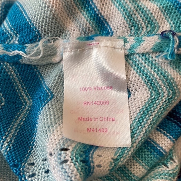 Macbeth Collection Coastal Blues Knit Swim Coverup - Picture 11 of 13